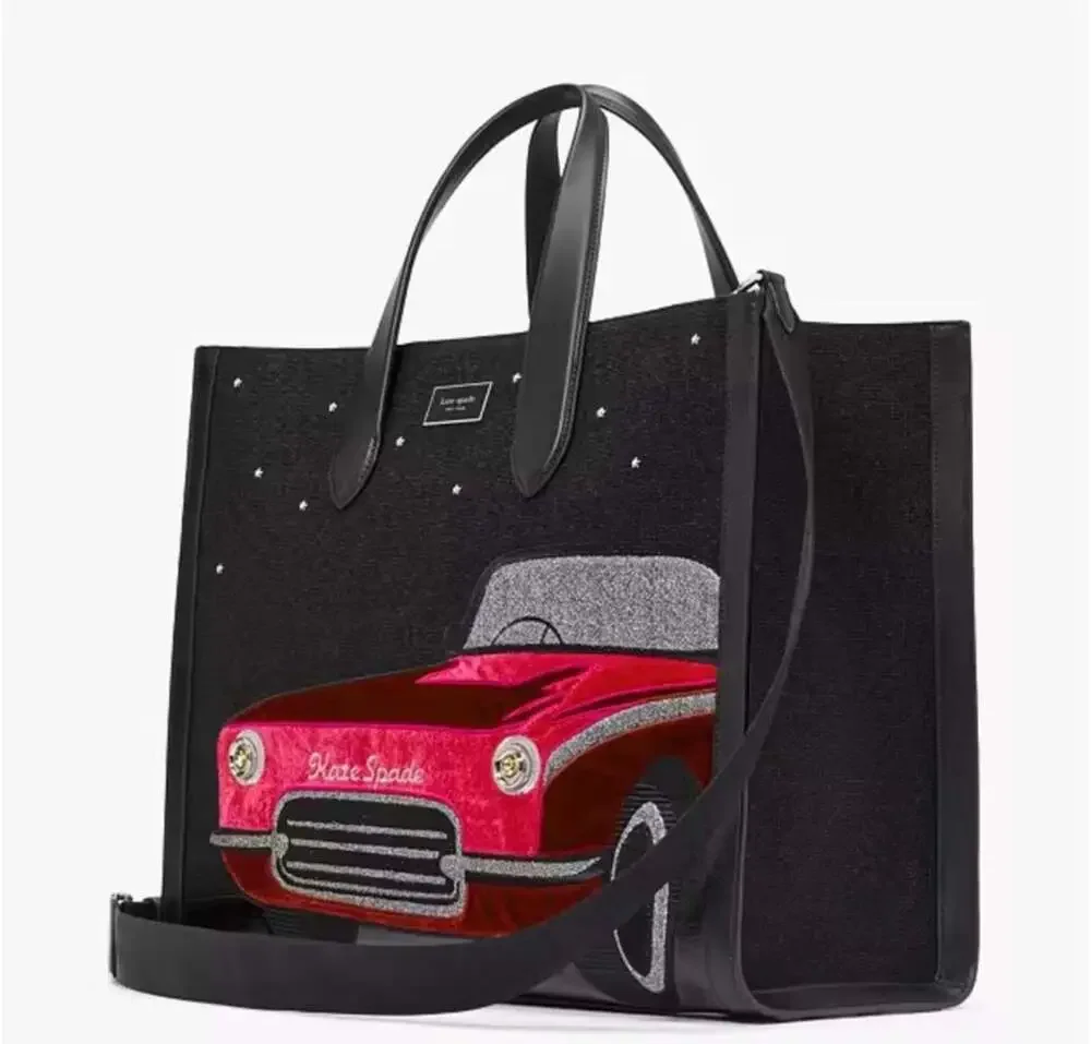 Kate Spade New York Manhattan Car Embellished Large Tote NWT